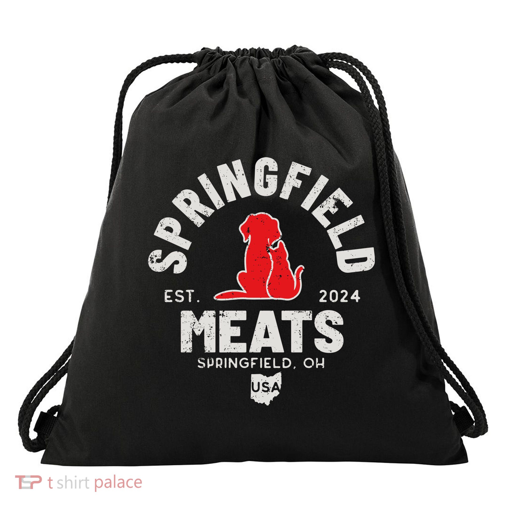 Springfield Meats 2024 They Are Eating The Dogs Drawstring Bag