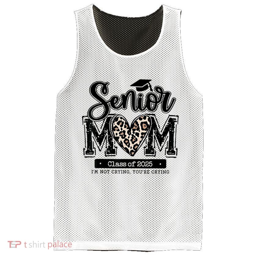 Senior Mom 2025 Mesh Reversible Basketball Jersey Tank