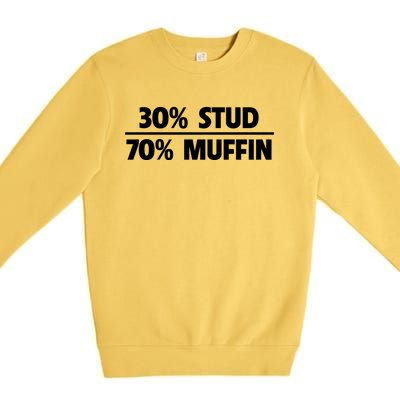 Stud Muffin 30/70 Funny Over 40 Dad Bod Gift Premium Crewneck Sweatshirt