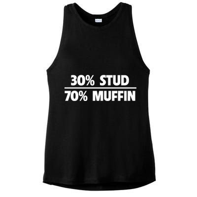 Stud Muffin 30/70 Funny Over 40 Dad Bod Gift Ladies PosiCharge Tri-Blend Wicking Tank