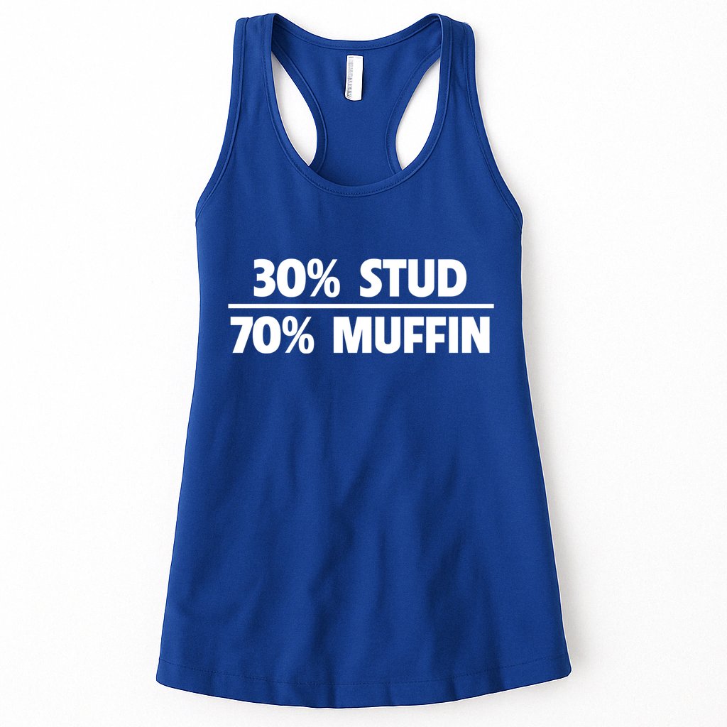Stud Muffin 30/70 Funny Over 40 Dad Bod Gift Womens Tank Top