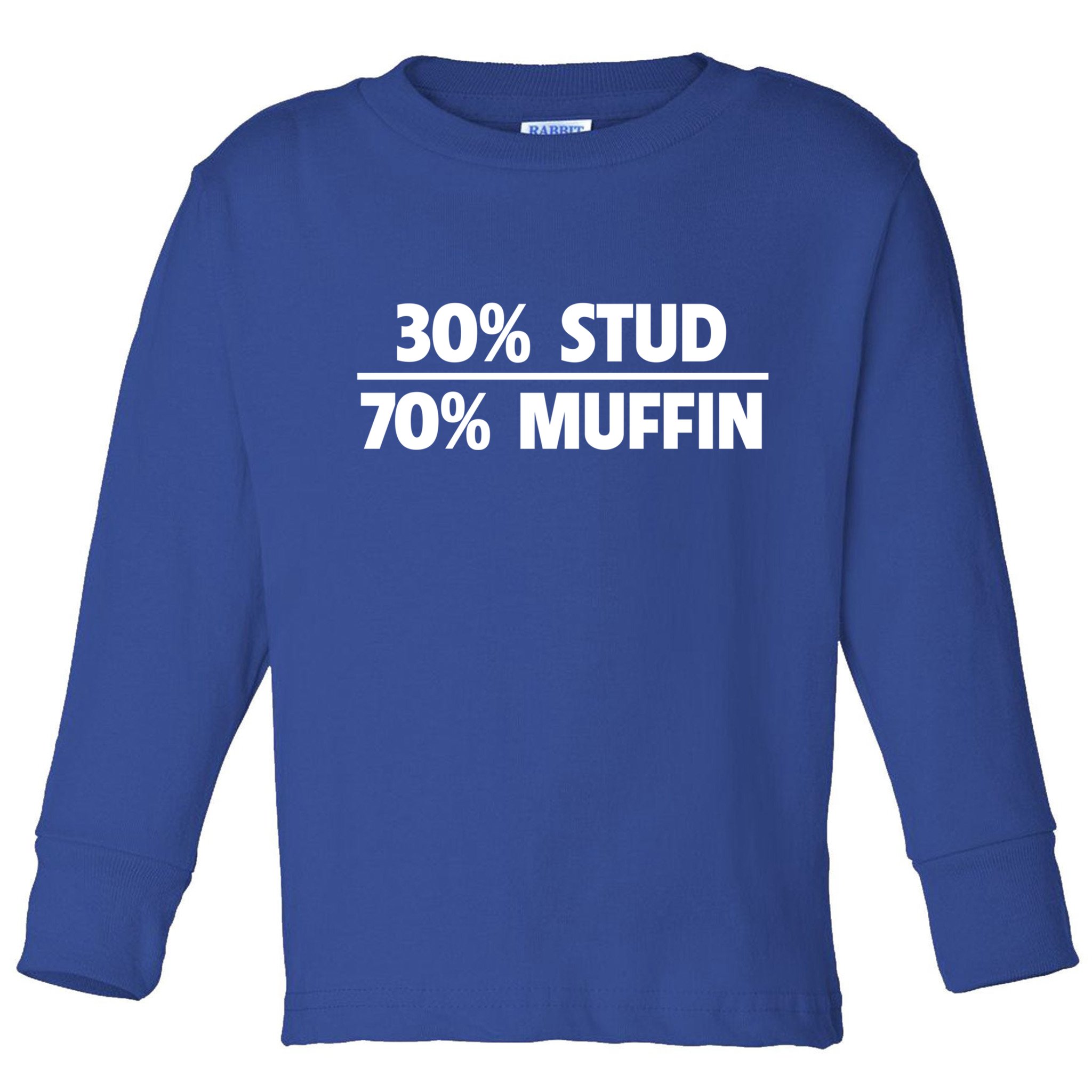 Stud Muffin 30/70 Funny Over 40 Dad Bod Gift Toddler Long Sleeve Shirt