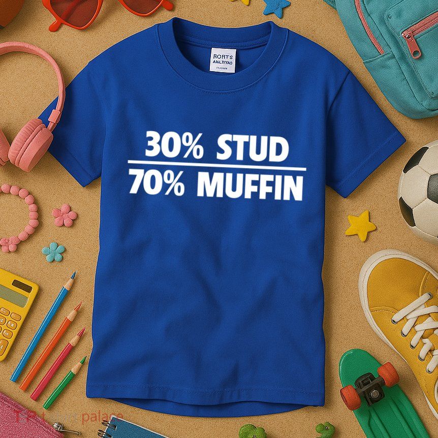 Stud Muffin 30/70 Funny Over 40 Dad Bod Gift Kids T-Shirt