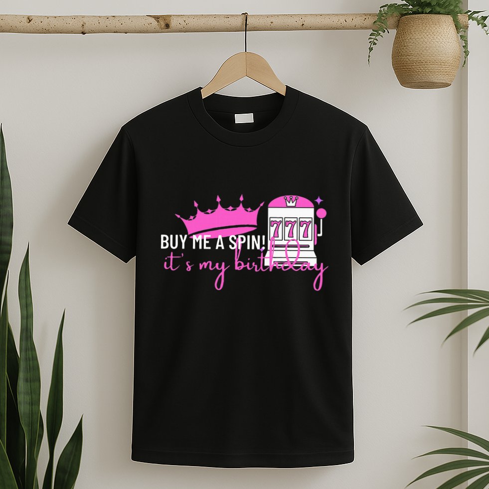 Slot Machine 777 Lucky Birthday Gambling Casino T-Shirt