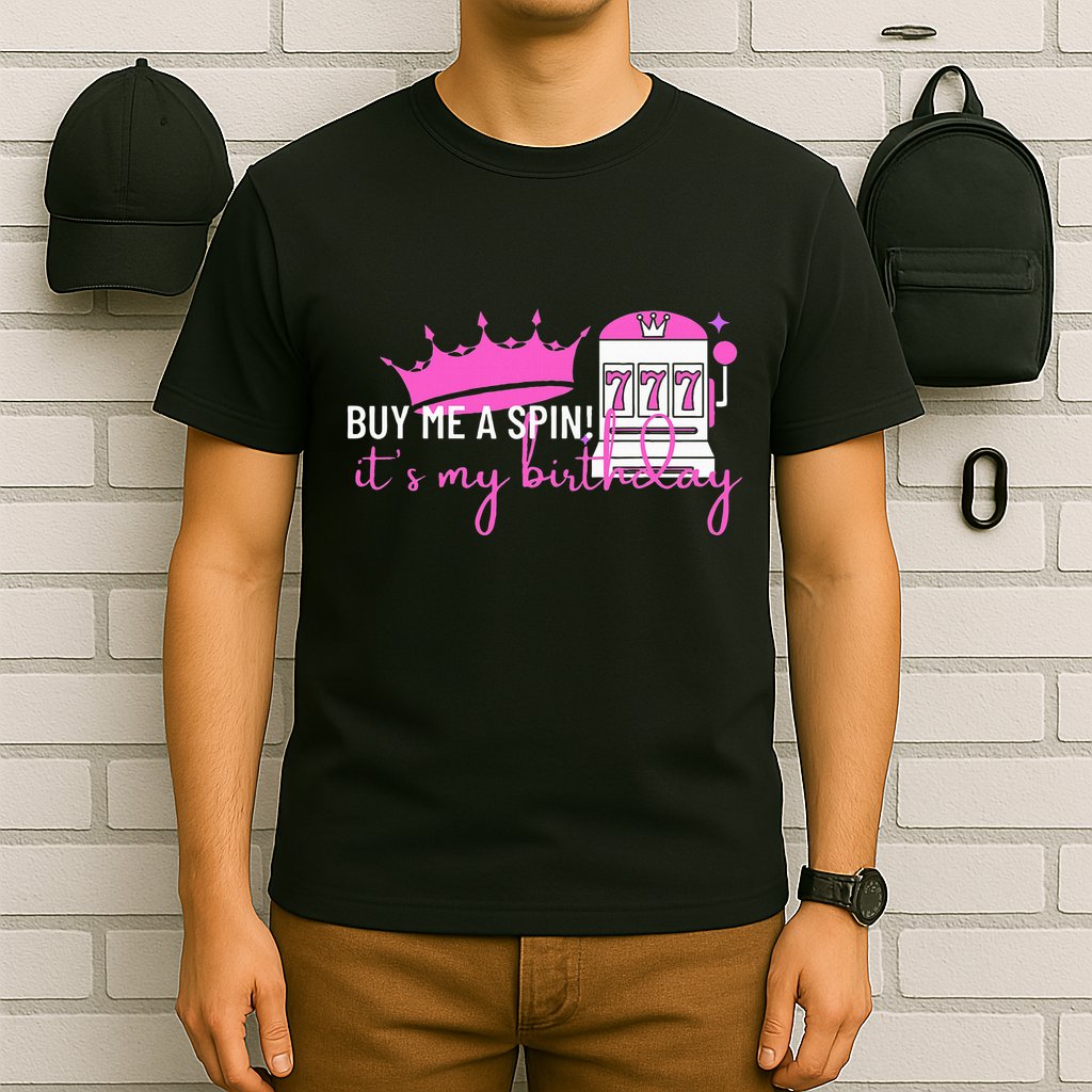 Slot Machine 777 Lucky Birthday Gambling Casino T-Shirt