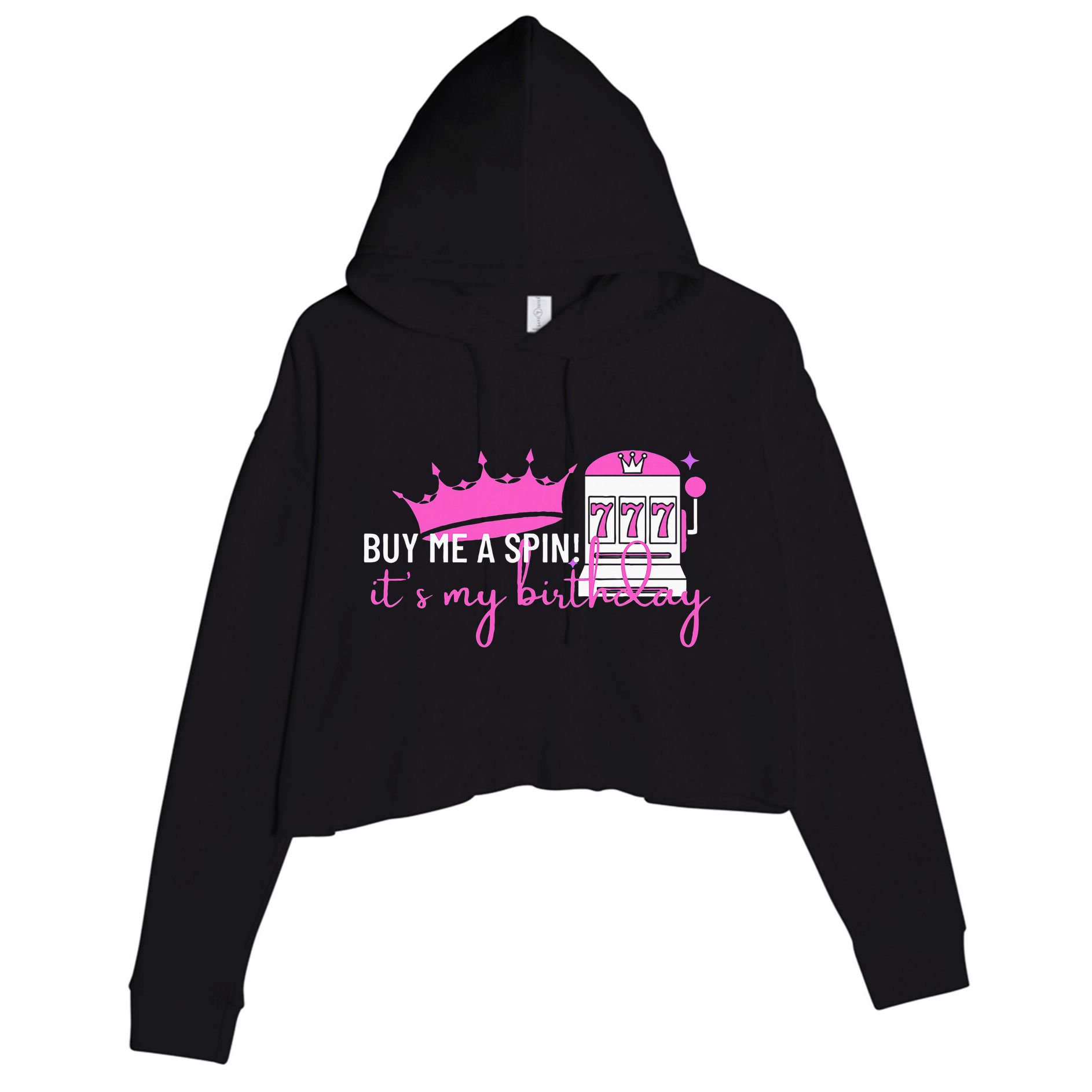 Slot Machine 777 Lucky Birthday Gambling Casino Crop Fleece Hoodie