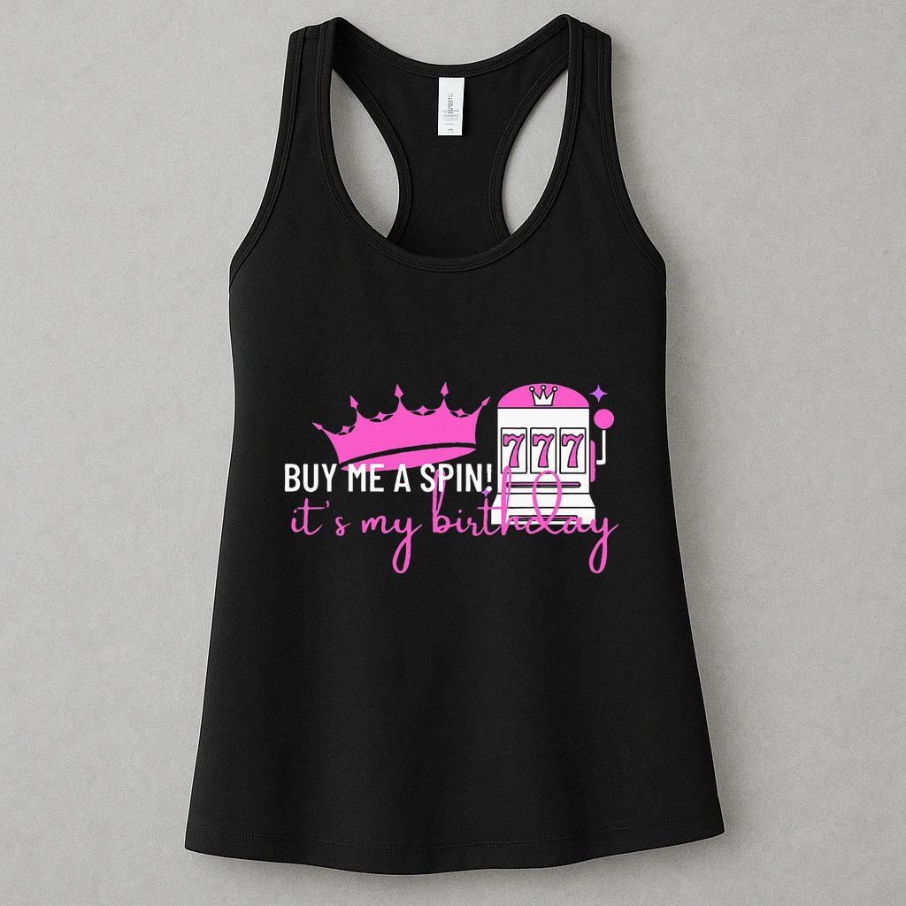 Slot Machine 777 Lucky Birthday Gambling Casino Womens Tank Top