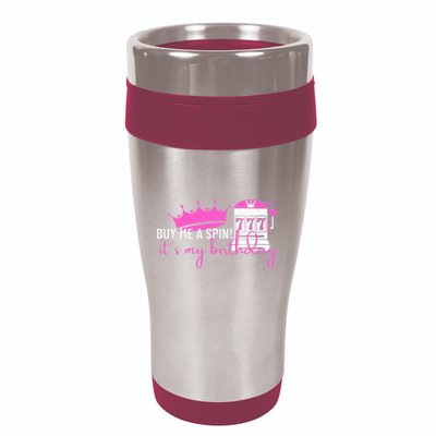 Slot Machine 777 Lucky Birthday Gambling Casino 16oz Travel Tumbler