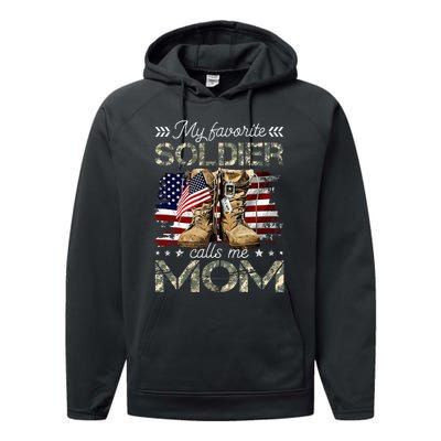 Soldier Mom Army Graduation Mom Performance Fleece Hoodie