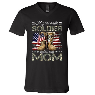 Soldier Mom Army Graduation Mom V-Neck T-Shirt