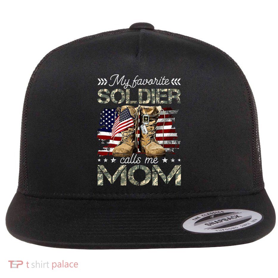 Soldier Mom Army Graduation Mom Flat Bill Trucker Hat