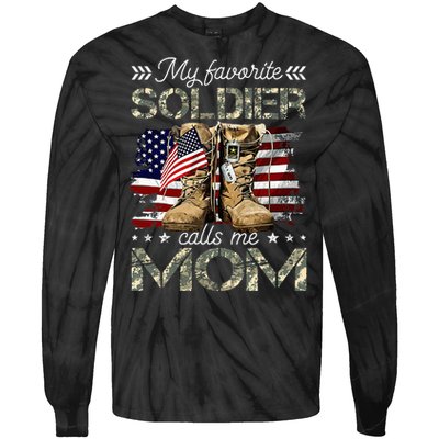 Soldier Mom Army Graduation Mom Tie-Dye Long Sleeve Shirt