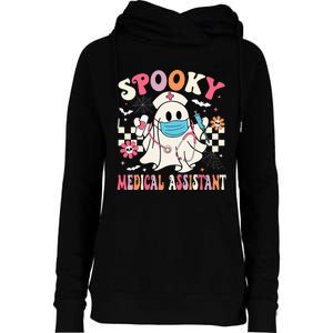 Spooky Medical Assistant Cute Halloween Med Assistant Womens Funnel Neck Pullover Hood