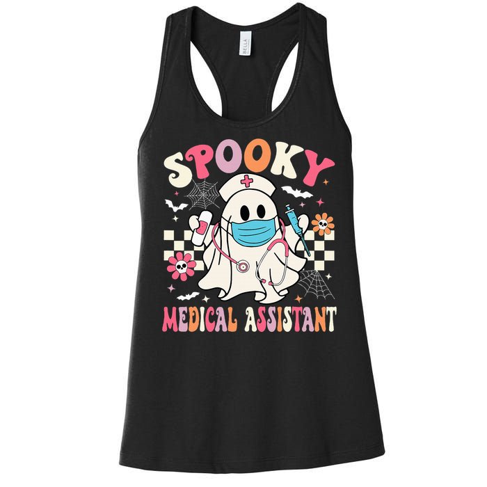 Spooky Medical Assistant Cute Halloween Med Assistant Women's Racerback Tank