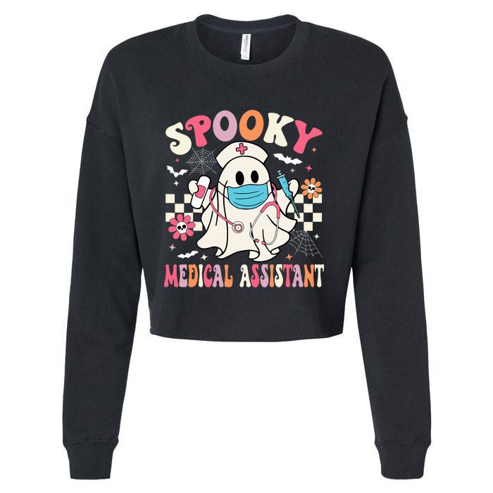 Spooky Medical Assistant Cute Halloween Med Assistant Cropped Pullover Crew