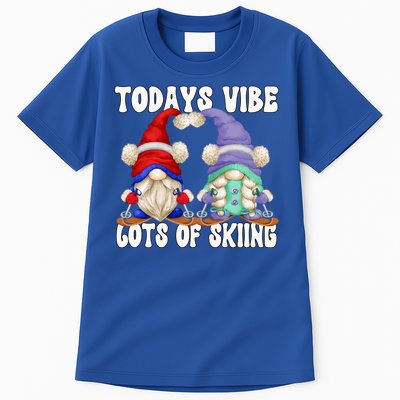 Ski Mom And Dad Gnome Graphic With Sayings Gnomies Love Skiing Gift Tall T-Shirt