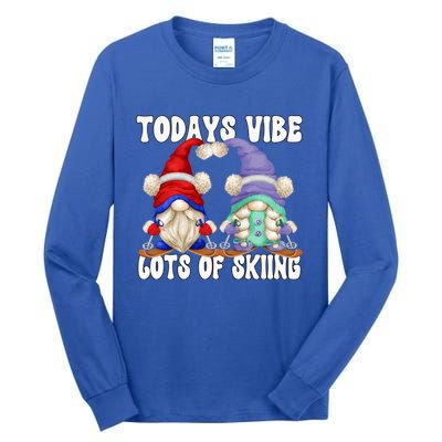 Ski Mom And Dad Gnome Graphic With Sayings Gnomies Love Skiing Gift Tall Long Sleeve T-Shirt