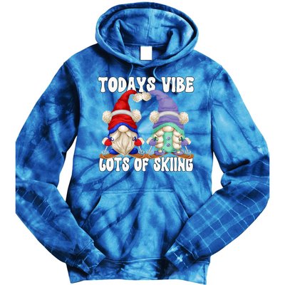 Ski Mom And Dad Gnome Graphic With Sayings Gnomies Love Skiing Gift Tie Dye Hoodie