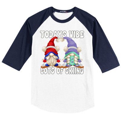 Ski Mom And Dad Gnome Graphic With Sayings Gnomies Love Skiing Gift Baseball Sleeve Shirt