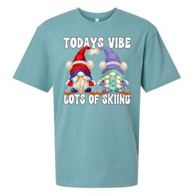 Ski Mom And Dad Gnome Graphic With Sayings Gnomies Love Skiing Gift Sueded Cloud Jersey T-Shirt