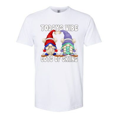 Ski Mom And Dad Gnome Graphic With Sayings Gnomies Love Skiing Gift Softstyle CVC T-Shirt