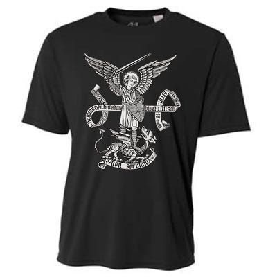 St Michael Archangel Catholic Angel Defend Us Cooling Performance Crew T-Shirt