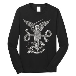 St Michael Archangel Catholic Angel Defend Us Long Sleeve Shirt