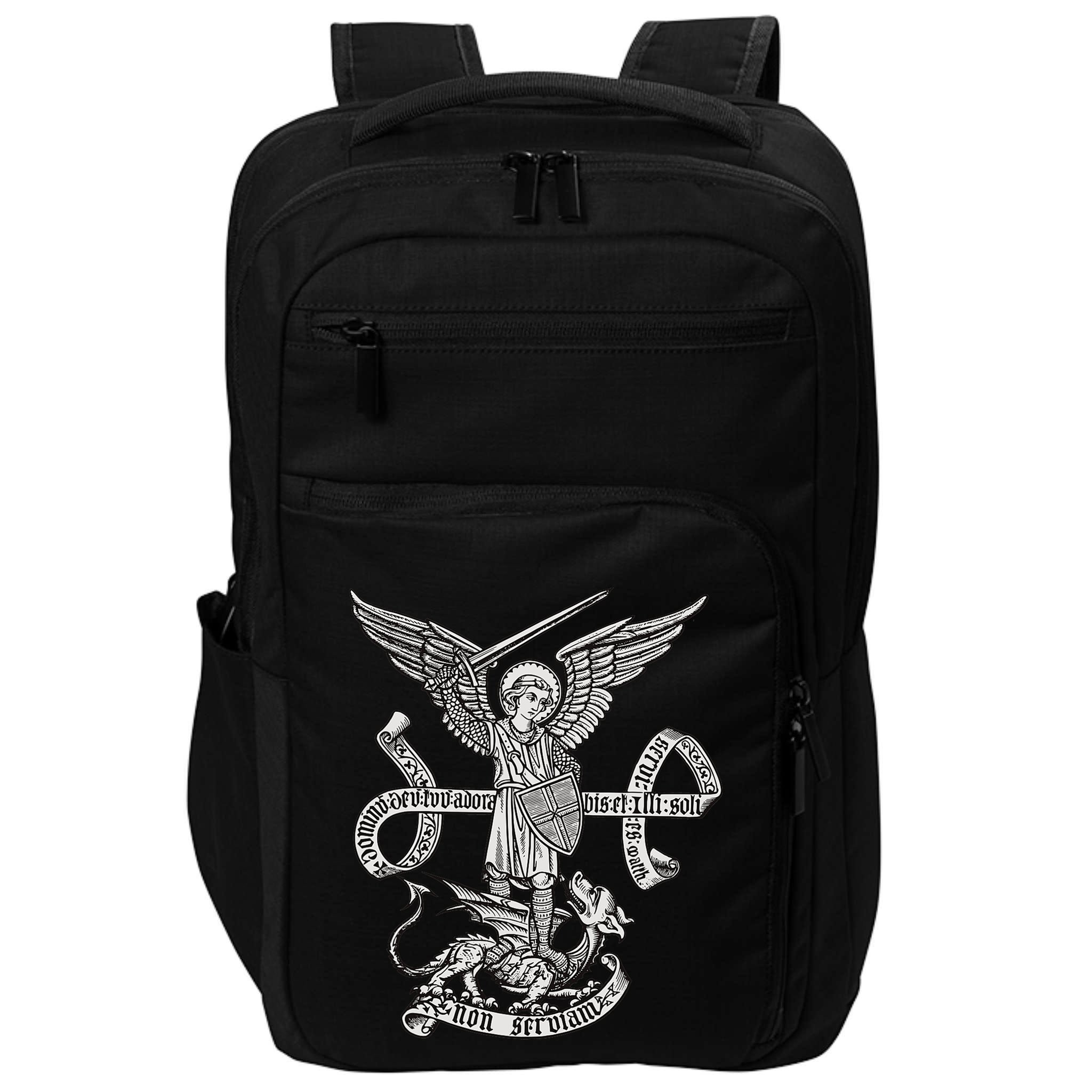 St Michael Archangel Catholic Angel Defend Us Impact Tech Backpack
