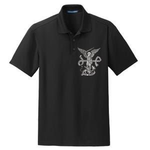 St Michael Archangel Catholic Angel Defend Us Dry Zone Grid Polo