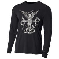 St Michael Archangel Catholic Angel Defend Us Cooling Performance Long Sleeve Crew