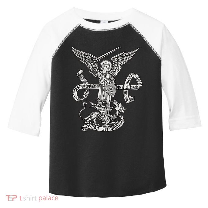 St Michael Archangel Catholic Angel Defend Us Toddler Fine Jersey T-Shirt