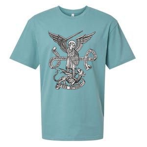 St Michael Archangel Catholic Angel Defend Us Sueded Cloud Jersey T-Shirt