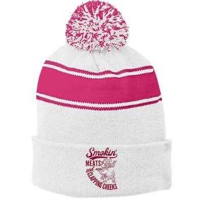 Smoking Meats And Clapping Cheeks Stripe Pom Pom Beanie