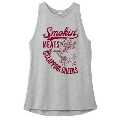 Smoking Meats And Clapping Cheeks Ladies PosiCharge Tri-Blend Wicking Tank