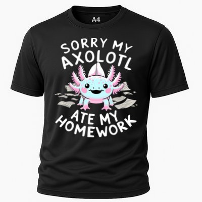 Sorry My Axolotl Ate My Homework Kawaii Axolotl Cooling Performance Crew T-Shirt
