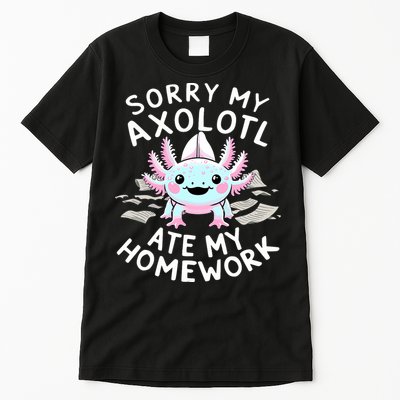 Sorry My Axolotl Ate My Homework Kawaii Axolotl Tall T-Shirt
