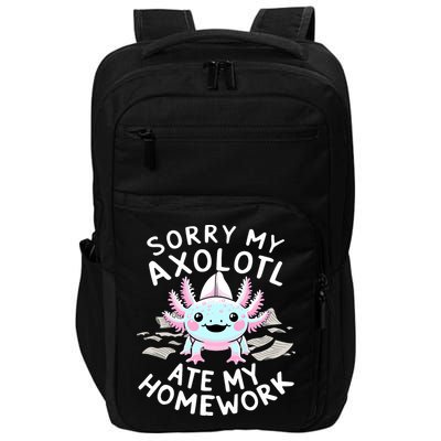 Sorry My Axolotl Ate My Homework Kawaii Axolotl Impact Tech Backpack