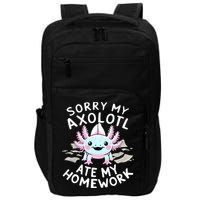 Sorry My Axolotl Ate My Homework Kawaii Axolotl Impact Tech Backpack