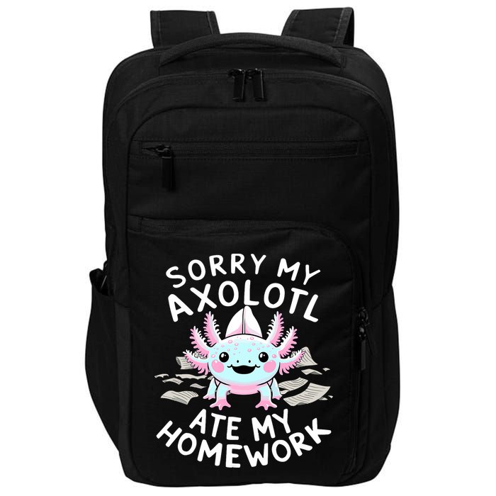 Sorry My Axolotl Ate My Homework Kawaii Axolotl Impact Tech Backpack