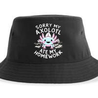 Sorry My Axolotl Ate My Homework Kawaii Axolotl Sustainable Bucket Hat
