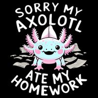 Sorry My Axolotl Ate My Homework Kawaii Axolotl Drawstring Bag