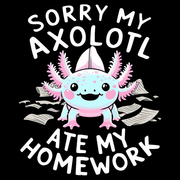Sorry My Axolotl Ate My Homework Kawaii Axolotl Drawstring Bag