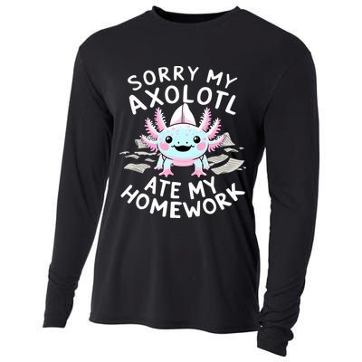 Sorry My Axolotl Ate My Homework Kawaii Axolotl Cooling Performance Long Sleeve Crew