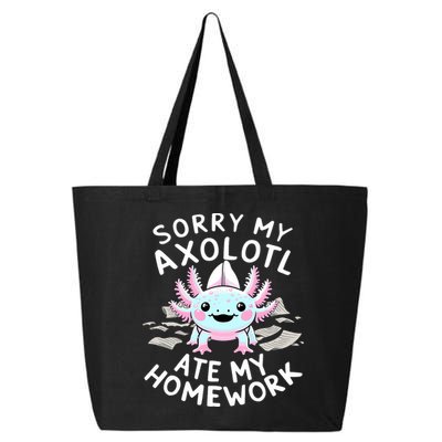 Sorry My Axolotl Ate My Homework Kawaii Axolotl 25L Jumbo Tote