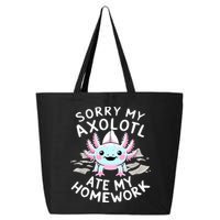 Sorry My Axolotl Ate My Homework Kawaii Axolotl 25L Jumbo Tote