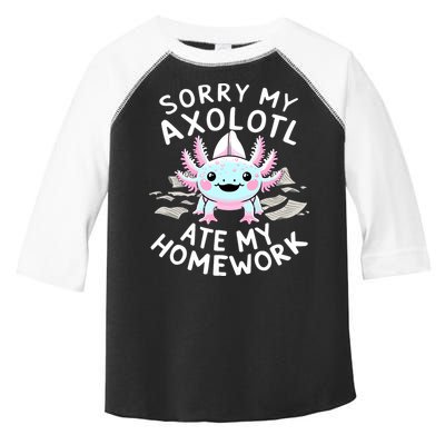Sorry My Axolotl Ate My Homework Kawaii Axolotl Toddler Fine Jersey T-Shirt