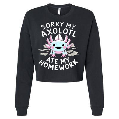 Sorry My Axolotl Ate My Homework Kawaii Axolotl Cropped Pullover Crew