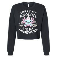 Sorry My Axolotl Ate My Homework Kawaii Axolotl Cropped Pullover Crew