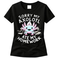 Sorry My Axolotl Ate My Homework Kawaii Axolotl Womens T-Shirt