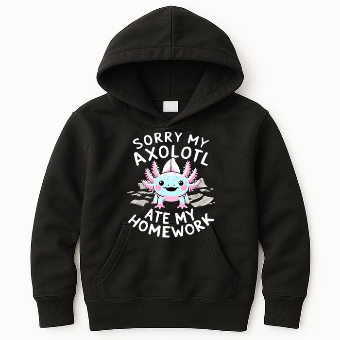 Sorry My Axolotl Ate My Homework Kawaii Axolotl Kids Hoodie